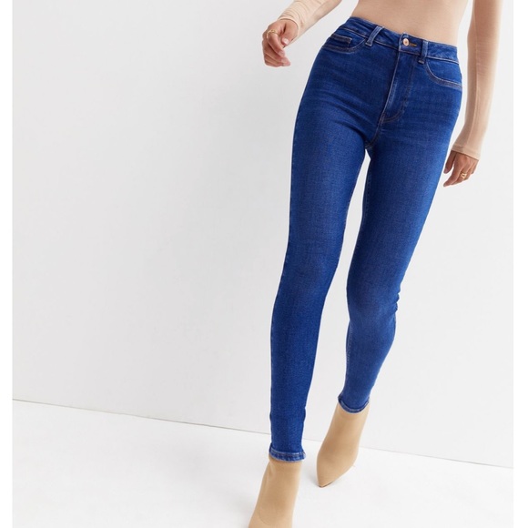 Bright Blue High Waist Hallie Super Skinny Jeans Size 16 - Picture 6 of 7